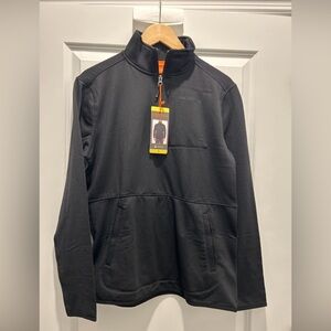 Merrell Mens Black Long Sleeve Pockets 1/4 Zip Pullover  Size Small